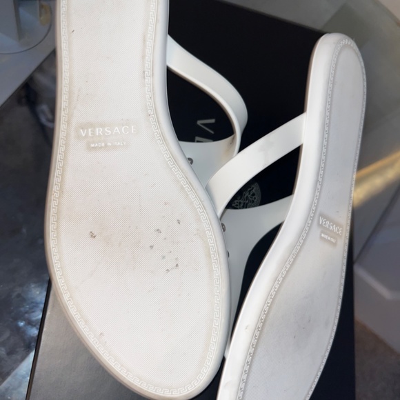 Size 38 White Thong Versace Flip Flop - Picture 4 of 6